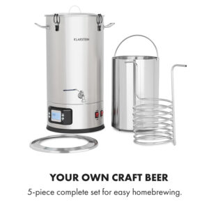 Klarstein Maischfest 30, sladový kotol, 5 dielov, 30 l, 1500/3000 W, dotykový LCD, nehrdzavejúca oceľ