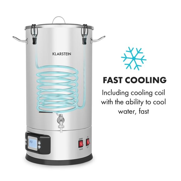 Klarstein Maischfest 30, sladový kotol, 5 dielov, 30 l, 1500/3000 W, dotykový LCD, nehrdzavejúca oceľ - Image 2