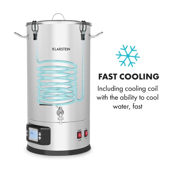 Klarstein Maischfest 35, sladový kotol, 5 dielov, 35 l, 1500/3000 W, dotykový LCD, nehrdzavejúca oceľ - Image 2
