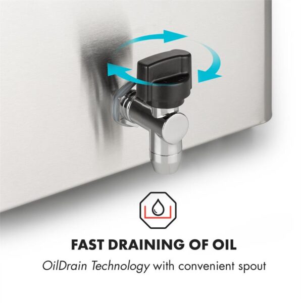 Klarstein Family Fry, fritéza, 3000 W, technológia Oil Drain, nehrdzavejúca oceľ, strieborná - Image 2