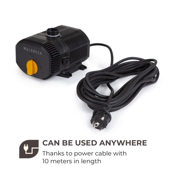 Waldbeck Nemesis T60, jazierkové čerpadlo, výkon 60 W, hĺbka čerpania 3,3 m, prietok 4700 l/h - Image 3