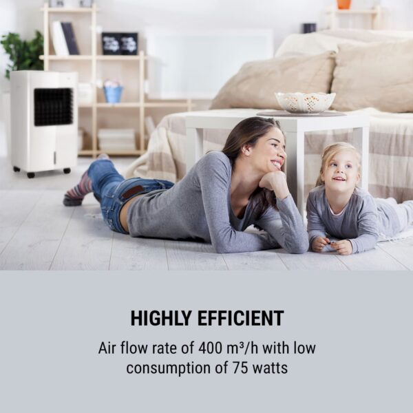 OneConcept Freeze Me, ochladzovač vzduchu, 75 W, 400 m³/h, 3 možnosti fúkania, diaľkový ovládač