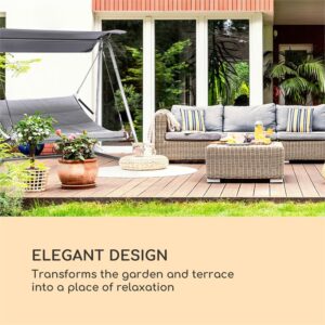 Blumfeldt Garden Grove, záhradné ležadlo, swing bed, oceľový rám, slnečná strecha, polyester, antracit
