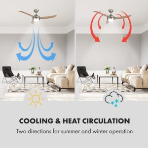 Klarstein El Paso, stropný ventilátor, 52", závit E27, 3 lopatky, vzhľad dubového dreva