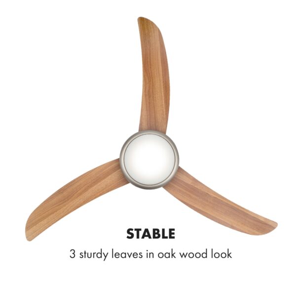 Klarstein El Paso, stropný ventilátor, 52", závit E27, 3 lopatky, vzhľad dubového dreva - Image 3