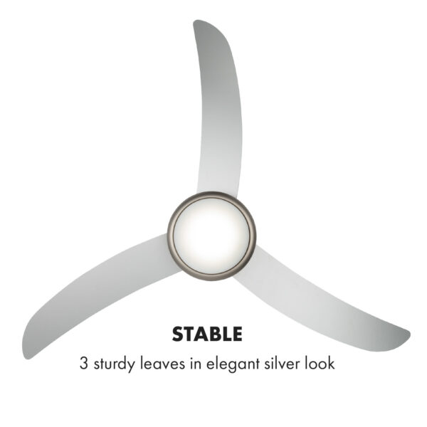 Klarstein El Paso, stropný ventilátor, 52", závit E27, 3 lopatky, strieborný vzhľad - Image 3