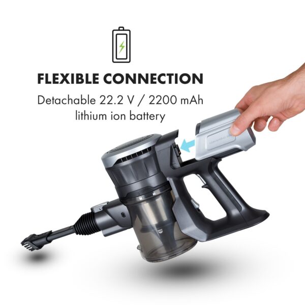 Klarstein Clean Butler 4G Silent, akumulátorový vysávač, 16 kPa, 0,8 l, HEPA10, čierny - Image 2