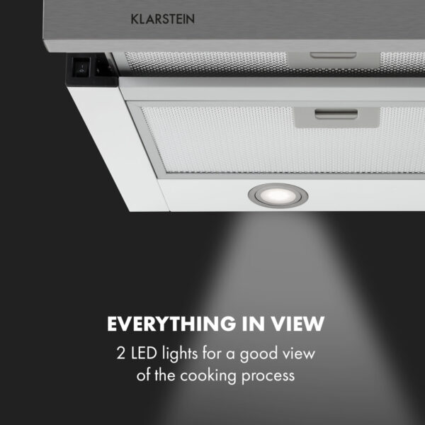 Klarstein Mariana 90, digestor, 90 cm, výsuvný, 500 m³/h, LED, biely - Image 2