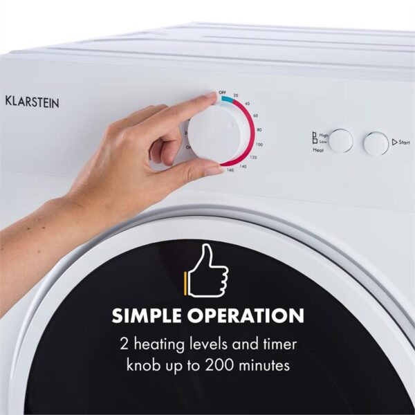 Klarstein Jet Set, sušička bielizne, sušička, 1020 W, energetická trieda C, 3 kg, 50 cm, biela