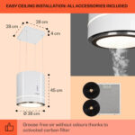 Klarstein Tron Ambience, digestor, 38 cm, ostrovčekový, 540 m³/h, LED, biely - Image 2