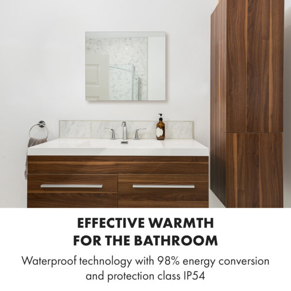 Klarstein Marvel Mirror, infračervený ohrievač, 360 W, týždenný časovač, IP54, hranaté zrkadlo - Image 3