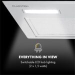 Klarstein Simplica, digestor, 52 cm, vstavaný, 400 m³/h, LED, nehrdzavejúca oceľ - Image 2