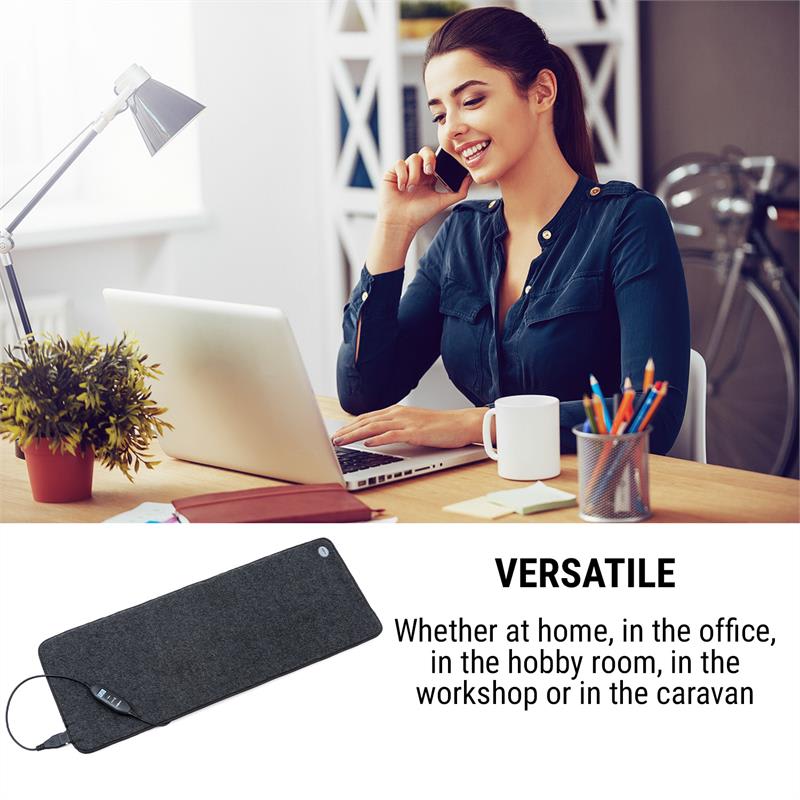 OneConcept Magic Carpet DLX, vyhrievacia podložka, 40 x 98 cm, 100 W, 4 teploty, časovač, antracitová - Image 2