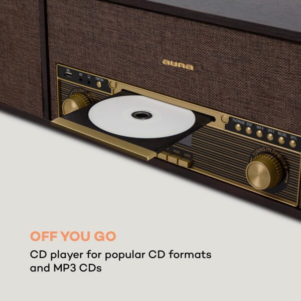 Auna Belle Epoque 1912, retro gramofón, CD, BT, USB, DAB+/FM, hnedý - Image 2