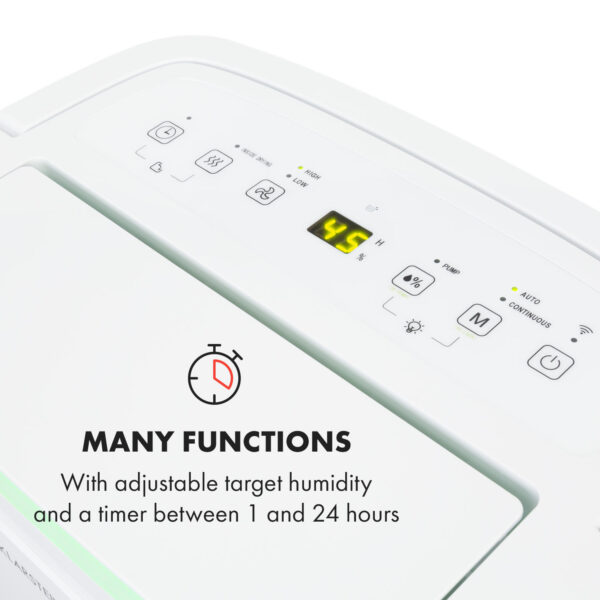Klarstein DryFy Pro Connect Smart, Odvlhčovač vzduchu, WiFi, Kompresný, 30l/d, 25-30m², Biela - Image 2