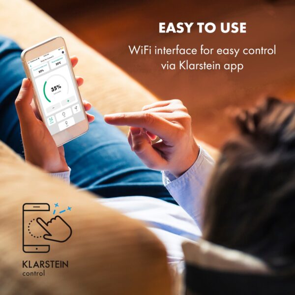 Klarstein DryFy Connect 40 Smart, Odvlhčovač vzduchu, WiFi, Kompresný, 40l/d, 35-45m², Biela