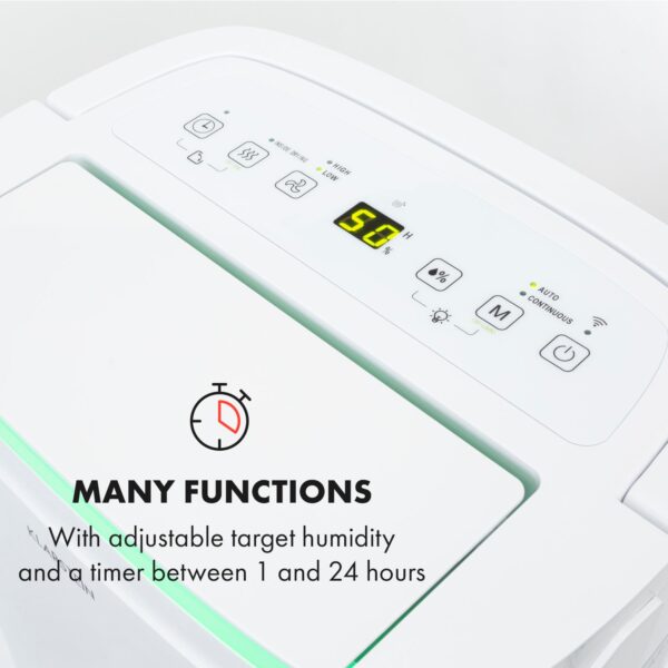 Klarstein DryFy Connect 40 Smart, Odvlhčovač vzduchu, WiFi, Kompresný, 40l/d, 35-45m², Biela - Image 2