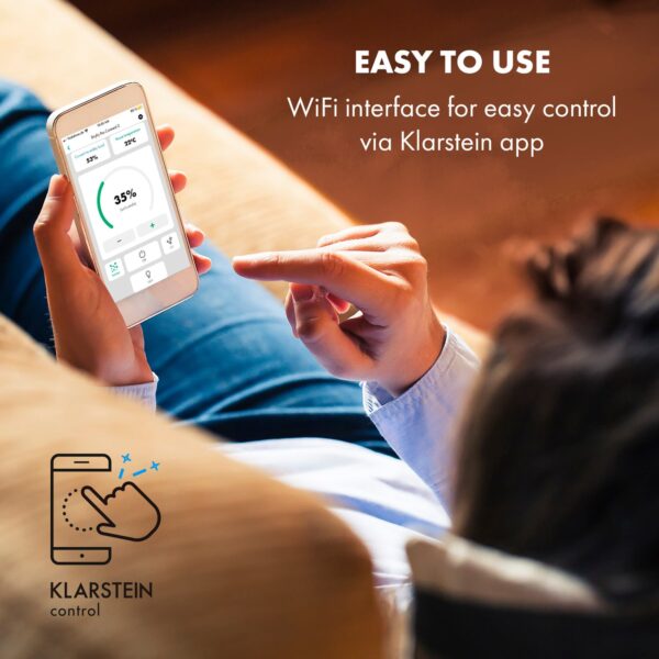 Klarstein DryFy Connect 50 Smart, Odvlhčovač vzduchu, WiFi, Kompresný, 50l / d, 45-55m², Biela
