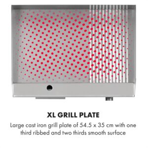 Klarstein Grillmeile 3000GR, elektrický gril, 3000 W, grilovacia platňa 54,5 x 35 cm, hladký/rebrovaný