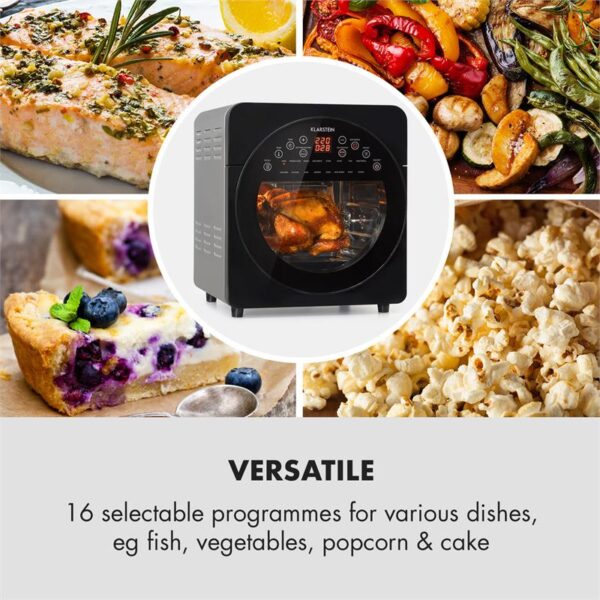 Klarstein AeroVital easy touch, teplovzdušná fritéza, 1700 W, 14 l, 16 programov, čierna - Image 2