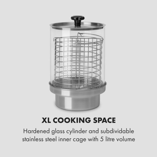 Klarstein Wurstfabrik 600, hotdogovač, 600 W, 5 l, 30 – 100 °C, sklo, nehrdzavejúca oceľ