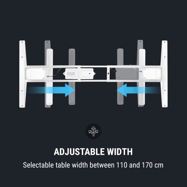 OneConcept Multidesk Comfort, výškovo nastaviteľný písací stôl, elektrický, výška 62 – 128 cm, biely - Image 2