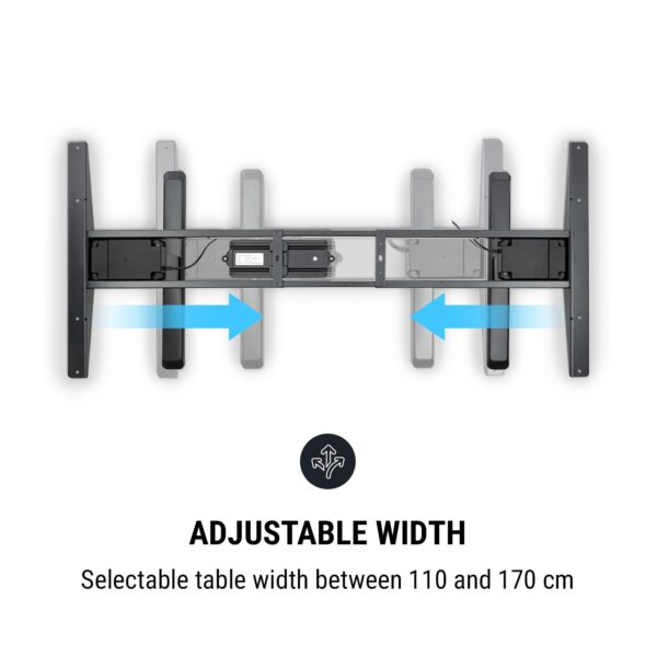 OneConcept Multidesk Comfort, výškovo nastaviteľný písací stôl, elektrický, čierny - Image 2