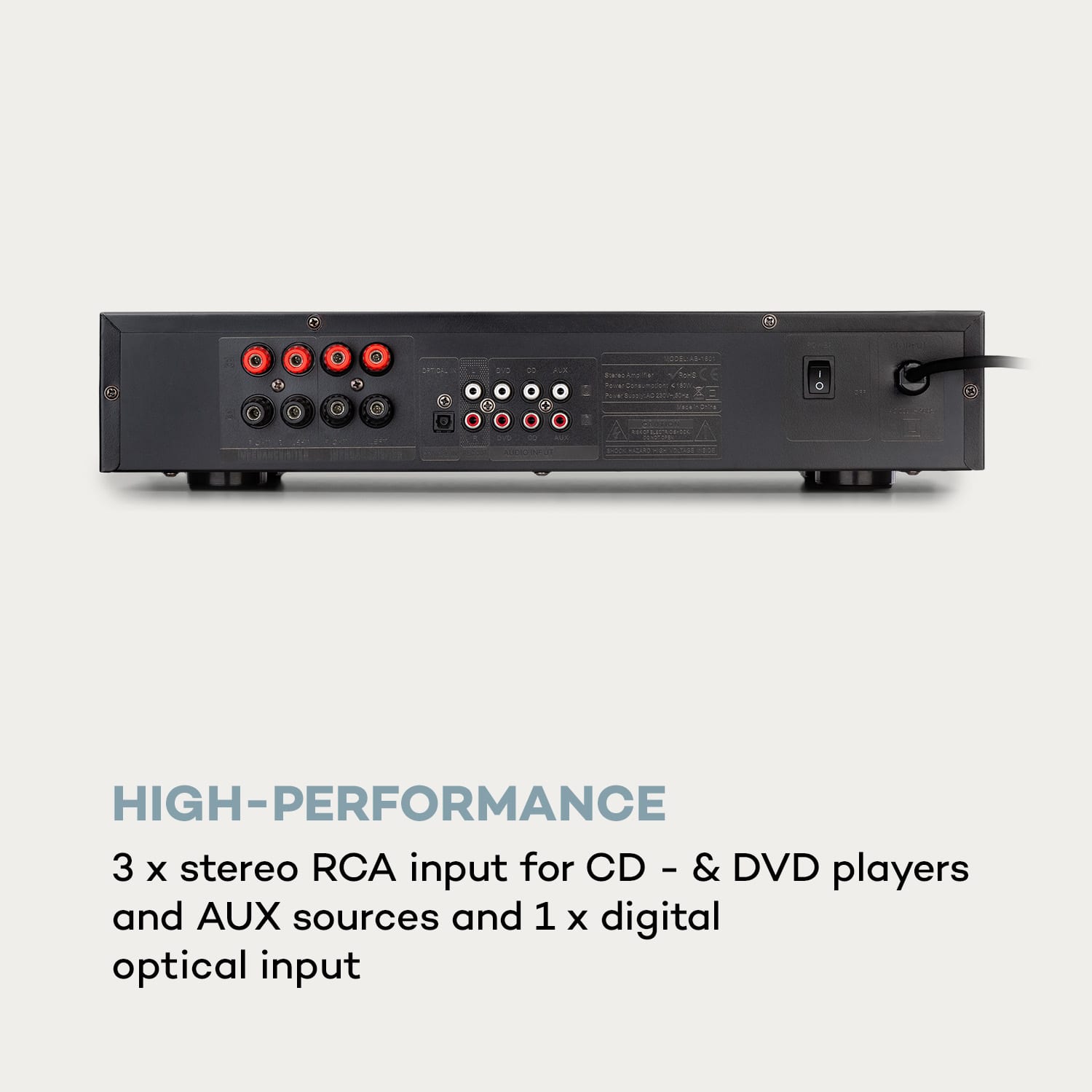 Auna AV2-CD608BT, HiFi stereo zosilňovač, 4 x 100 W RMS, BT, digitálny optický vstup - Image 2