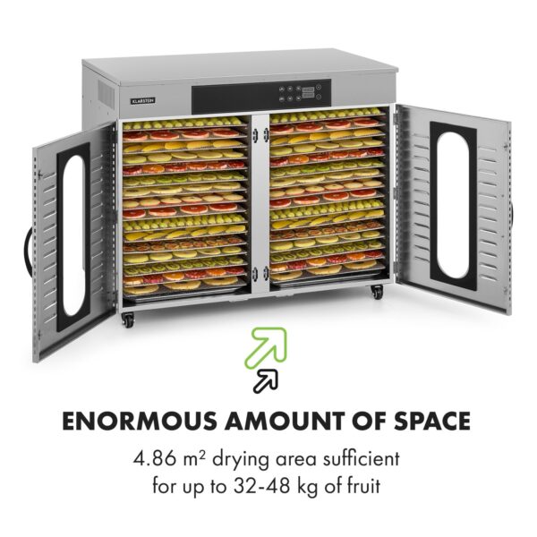 Klarstein Master Jerky 500, sušička potravín, 3000 W, 40 – 90 °C, 24 hod. časovač, nehrdzavejúca oceľ, strieborný - Image 3