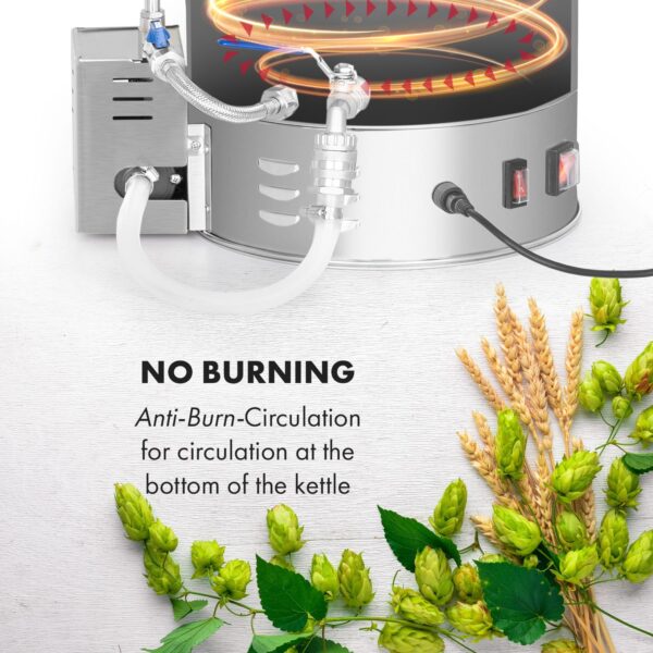 Klarstein Brauheld Pro, sladový kotol, 30 l, 2500 W, 30 – 100 °C, obehové čerpadlo, nehrdzavejúca oceľ - Image 2