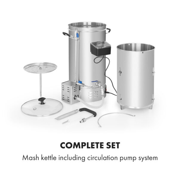 Klarstein Brauheld Pro, sladový kotol, 30 l, 2500 W, 30 – 100 °C, obehové čerpadlo, nehrdzavejúca oceľ - Image 3