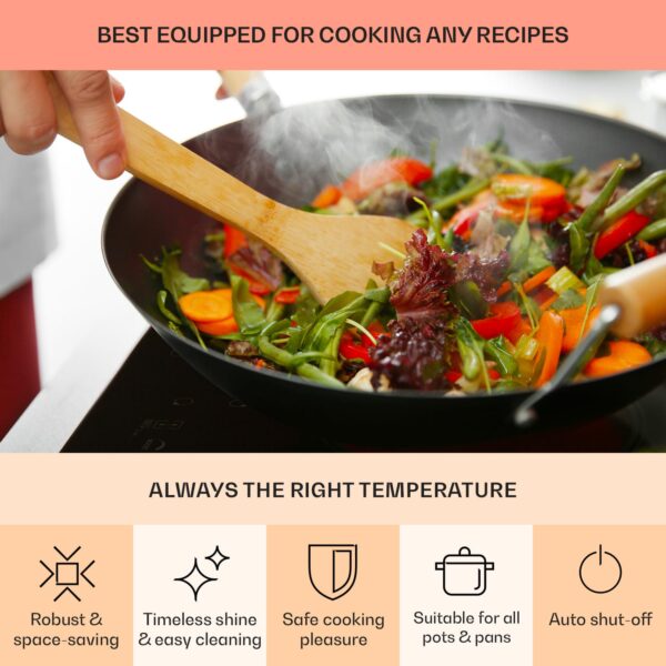 Klarstein EasyCook, sklokeramická varná doska, 6100 W, otočný regulátor, čierna - Image 2