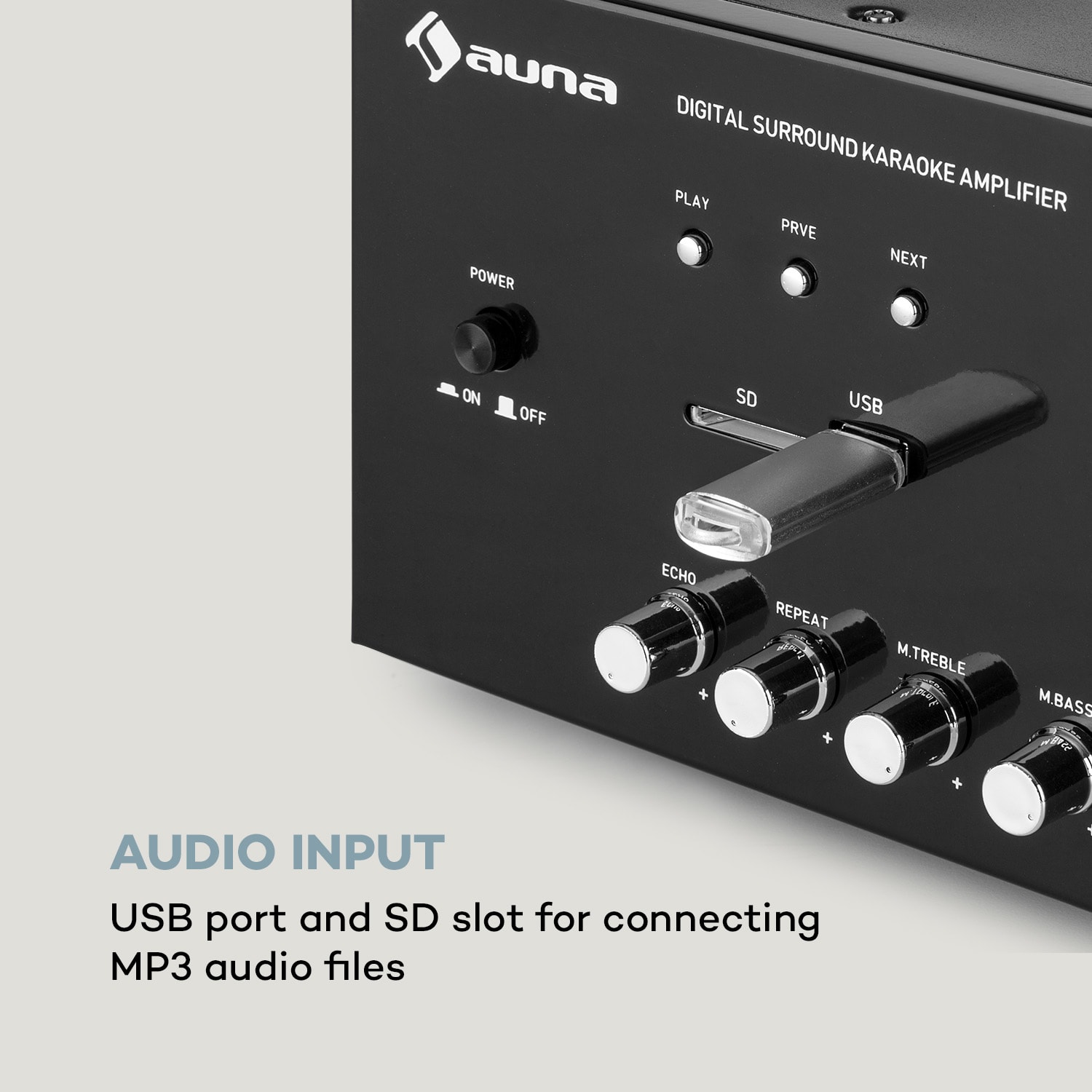 Auna AMP-218 BT, Digital-Surround zosilňovač, 5.1, 2 x 120W, 3 x 50W, RMS, BT, 2 x mikro - Image 3