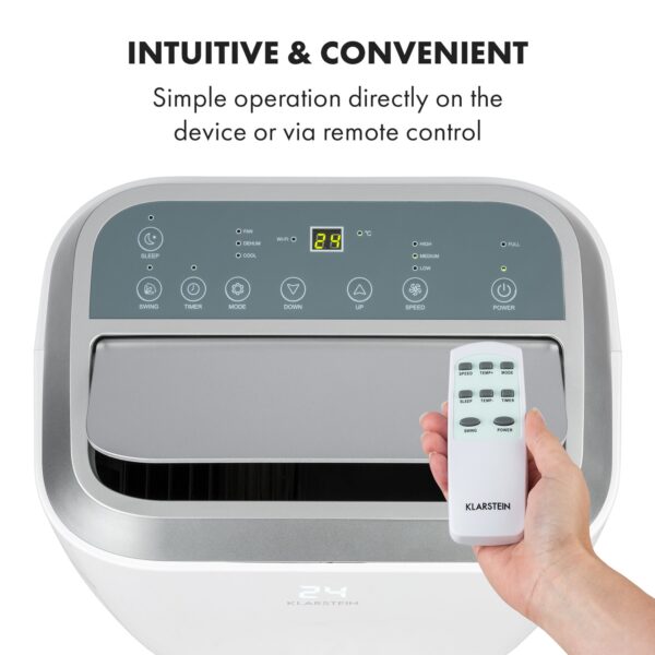 Klarstein Iceblock Prosmart 12, mobilná klimatizácia 3 v 1, 12 000 BTU, ovládanie cez aplikáciu, biela - Image 3
