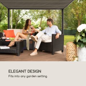Blumfeldt Pantheon RemoteShade, pergola, motorizovaná strecha, 3 x 3 m, 280 g/m², sivá