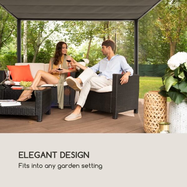 Blumfeldt Pantheon RemoteShade, pergola, motorizovaná strecha, 3 x 3 m, 280 g/m², sivá