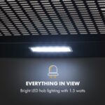 Klarstein Capannina, digestor, 60 cm, podskrinkový, 166 m³/h, LED, nehrdzavejúca oceľ, čierny