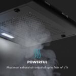 Klarstein Capannina, digestor, 60 cm, podskrinkový, 166 m³/h, LED, nehrdzavejúca oceľ, čierny - Image 3