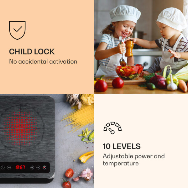 Klarstein InnoChef, indukčná varná doska, 3400 W, dotykové ovládanie, sklokeramika - Image 2