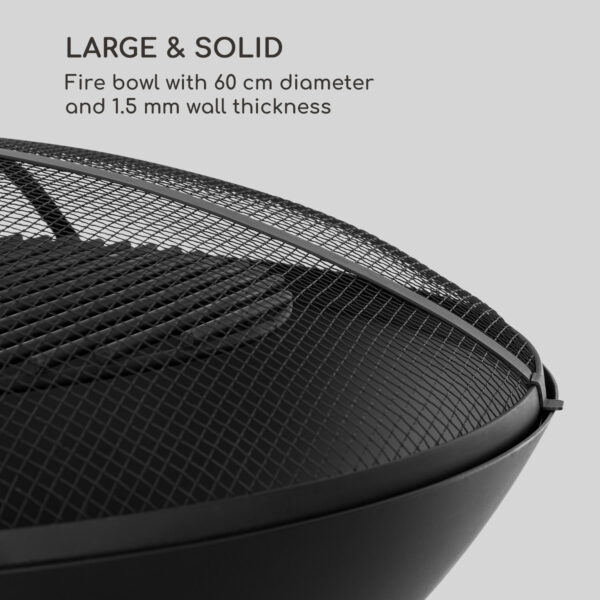 Blumfeldt Orbit, oceľové ohnisko 3 v 1, Ø 60 cm, 40 cm gril, stôl, čierne - Image 2