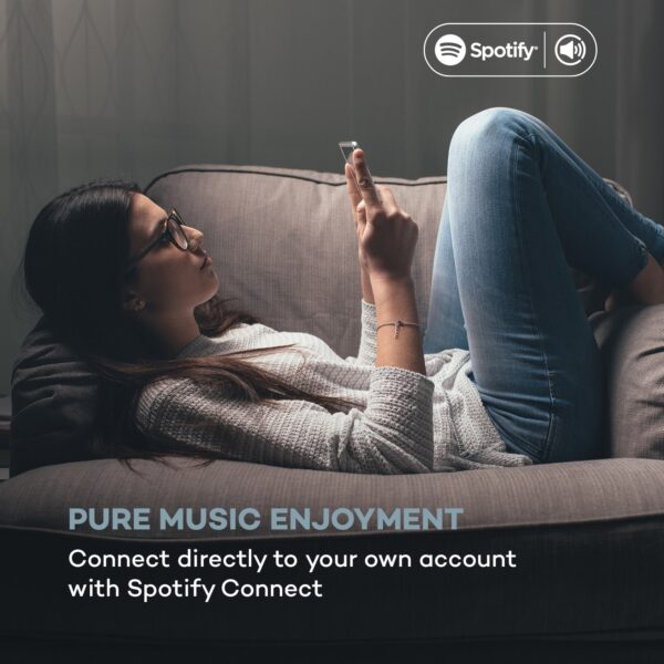 Auna Connect Vertical, internetové rádio, 2x5 W RMS, CD, IR/FM/DAB+, Spotify, BT, biele - Image 3
