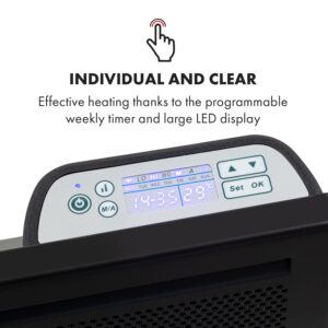 Klarstein Hot Spot Slimcurve Double Wave, konvektor, ohrievač 2 v 1, 1000 W, týždenný časovač, čierny
