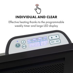 Klarstein Hot Spot Slimcurve Double Wave, konvektor, ohrievač 2 v 1, 2000 W, týždenný časovač, čierny