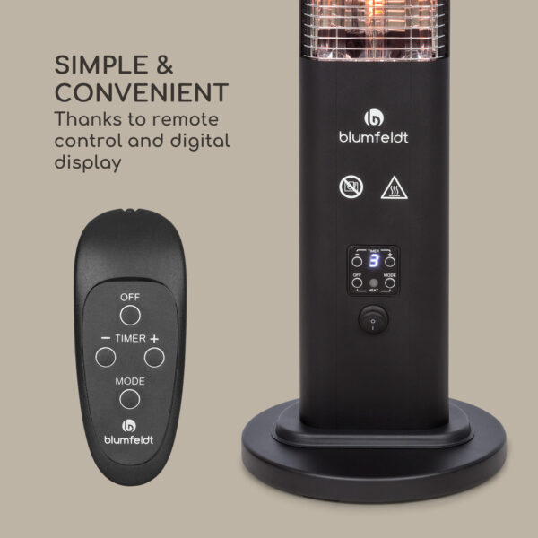Blumfeldt Heat Guru Plus, vonkajší sálavý ohrievač, 1200 W, 3 nastavenia ohrevu, diaľkové ovládanie - Image 3