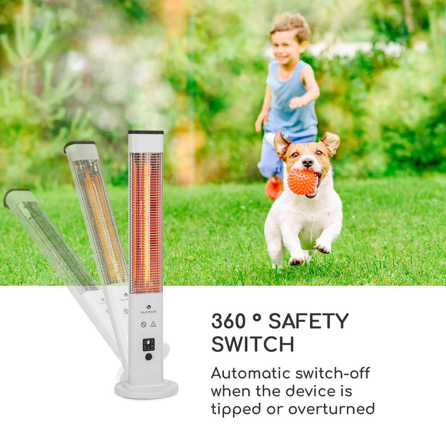 Blumfeldt Heat Guru Plus, vonkajší sálavý ohrievač, 1200 W, 3 nastavenia ohrevu, diaľkové ovládanie - Image 2
