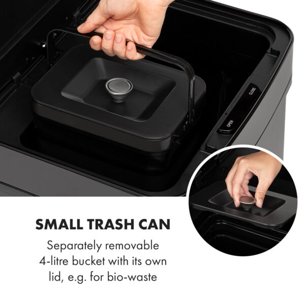 Klarstein Touchless Black Stainless Steel, odpadkový kôš, senzor, 72 l, čierny