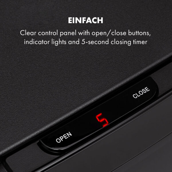Klarstein Touchless Black Stainless Steel, odpadkový kôš, senzor, 72 l, čierny - Image 3