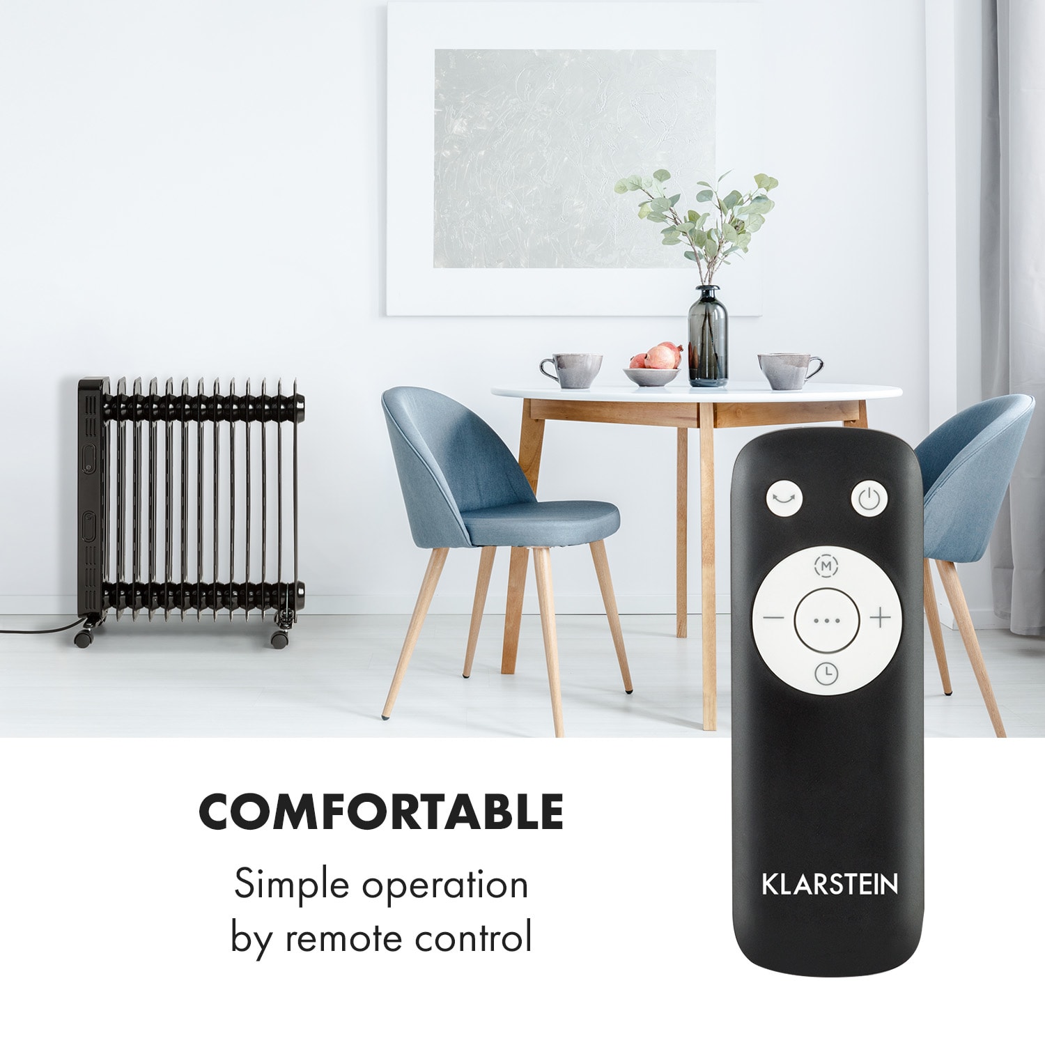 Klarstein Thermaxx Heatstream, olejový radiátor, 2500 W, 5-35 °C, 24-hod. časovač, čierny - Image 2