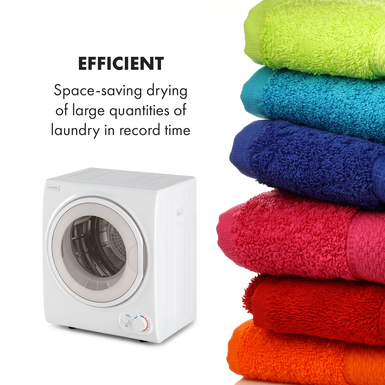 Klarstein Jet Set 2500, sušička bielizne, sušička s odsávaním vlhkého vzduchu, 850W, TEE C, 2,5kg, 50cm, biela