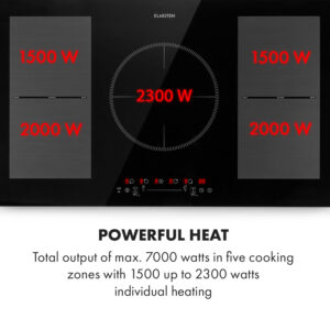 Klarstein Delicatessa 90 Flex, vstavaná indukčná varná doska, 7400 W, 5 zón, samostatná